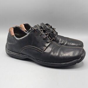 Cole Haan c07483 Black Zeno Leather Lace Up Oxford Shoe 10.5 Split Toe 90s Style